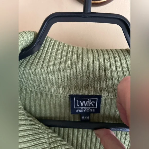 Twik Green Ribbed Zip Cardigan - Picture 5 of 11